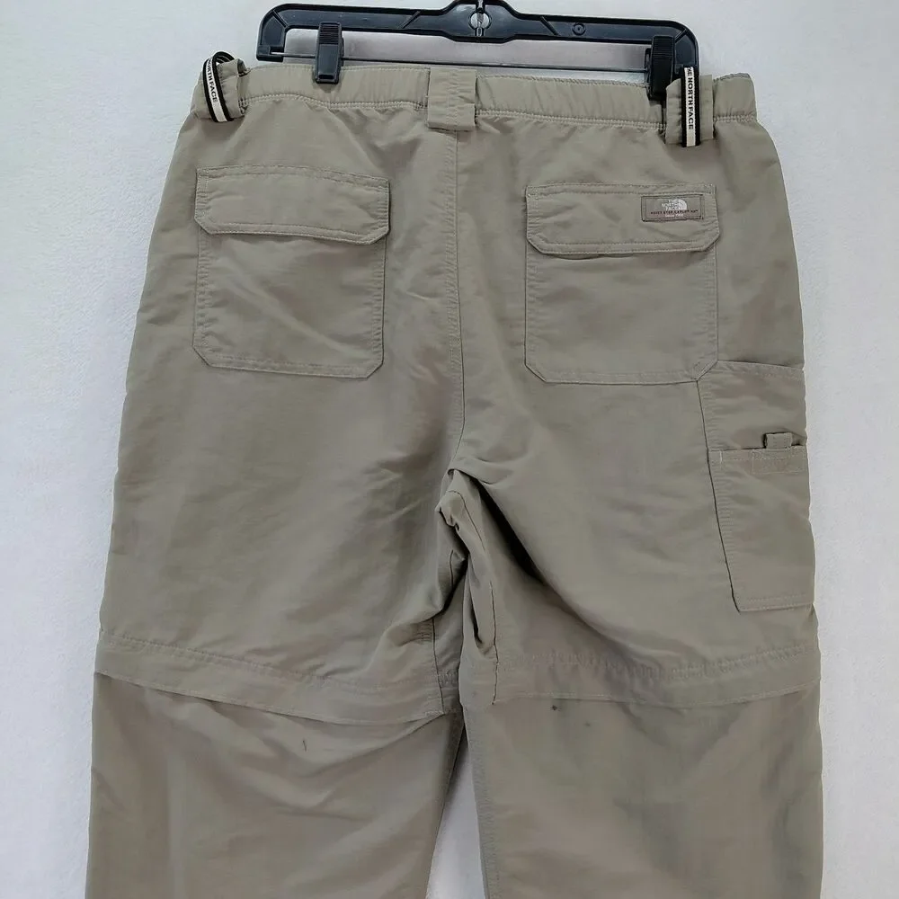 The North Face Paramount Peak Convertible Pants Mens Medium Beige Belted Outdoor